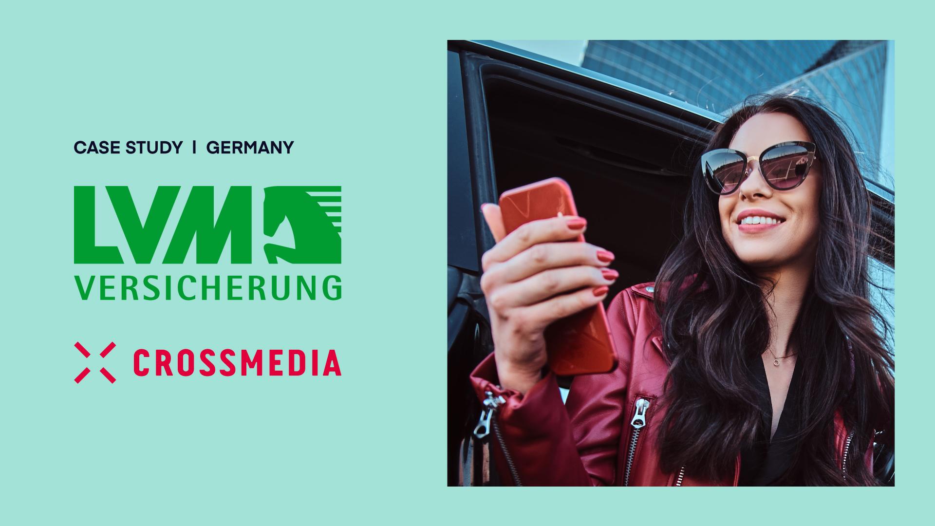 Case Study | Germany| LVM | Crossmedia and a picture of a woman smiling at her phone