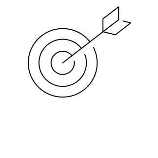 Black outline icon of a target